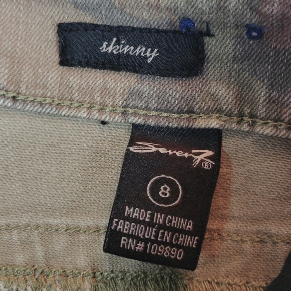 SEVEN 7 Ankle Skinny Camouflage Tan Jean Size 8 - Picture 6 of 6